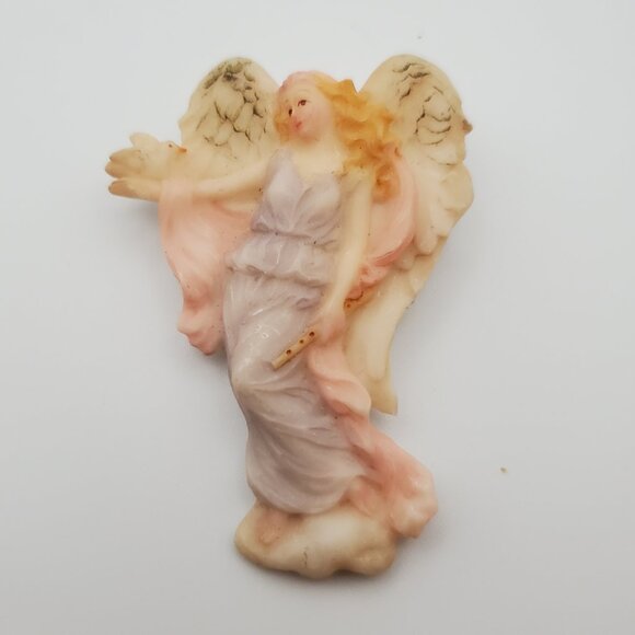 Vintage 1996 ROMAN INC Resin Angel Brooch Holding Dove | Seraphim Classics - Picture 4 of 5